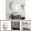 Image de vidaXL - Badkamerkast - met - ronde - spiegel - en - LED - 47x47x17,5 - cm - wit