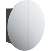 Image de vidaXL - Badkamerkast - met - ronde - spiegel - en - LED - 47x47x17,5 - cm - zwart