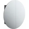 Image de vidaXL - Badkamerkast - met - ronde - spiegel - en - LED - 54 - x - 54 - x - 17,5 - cm - zwart
