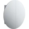 Image de vidaXL - Badkamerkast - met - ronde - spiegel - en - LED - 54 - x - 54 - x - 17,5 - cm - grijs