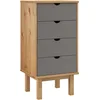 Image de vidaXL - Ladekast - OTTA - 45x39x90 - cm - massief - grenenhout - bruin - en - grijs