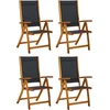 Image de vidaXL - Klapstoelen - 4 - stuks - van - massief - acaciahout - en - textilene