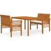 Image de vidaXL - 3-delige - Tuinset - met - kussens - massief - acaciahout