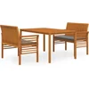 Image de vidaXL - 3-delige - Tuinset - met - kussens - massief - acaciahout