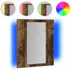Image de vidaXL - Badkamerspiegelkast - LED - 40x12x45 - cm - bewerkt - hout - gerookt - eiken