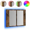 Image de vidaXL - Spiegelkast - LED - 60x12x45 - cm - bewerkt - hout - gerookt - eikenkleurig