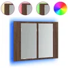 Image de vidaXL - Spiegelkast - LED - 60x12x45 - cm - bewerkt - hout - bruin - eikenkleur