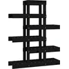 Image de vidaXL - Plantenstandaard - 85x25x109,5 - cm - massief - grenenhout - zwart
