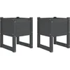 Image de vidaXL - Plantenbakken - 2 - st - 40x40x52,5 - cm - massief - grenenhout - grijs