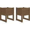 Image de vidaXL - Plantenbakken - 2 - st - 40x40x52,5 - cm - massief - grenenhout - honingbruin