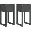 Image de vidaXL - Plantenbakken - 2 - st - 40x40x81 - cm - massief - grenenhout - grijs