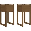 Image de vidaXL - Plantenbakken - 2 - st - 40x40x81 - cm - massief - grenenhout - honingbruin
