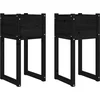 Image de vidaXL - Plantenbakken - 2 - st - 40x40x81 - cm - massief - grenenhout - zwart