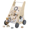 Image de Tryco Houten Activiteiten Loopwagen Nature - Houten Loopwagen - Klokje Kralenspiraal Vormenstoof en Tandwielen - Stimuleert Motoriek - Vanaf 12 Maanden Naturel