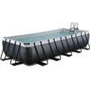 Image de EXIT Black Leather Frame Zwembad 540x250x100cm - Opzetzwembad - met Filterpomp - Rechthoekig - Zwart