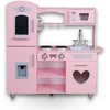 Image de Rijoka Houten Speelkeuken - Roze met Hart - Kinderkeuken - 85x33x89cm - Krijtbord en ijsbekerhouder