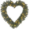 Image de Black Box Trees Kerstkrans Hart met LED Verlichting - Ø60 cm - Groen