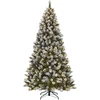 Image de Black Box Trees Pittsfield Kunstkerstboom met 260 LED Lampjes - Kerstboom met Verlichting en Dennenappels - Kerstversiering voor Binnen - Scharnierconstructie - 230x122 cm - Groen