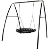 Image de AXI Metalen Nestschommel in Antraciet/Créme - Vrijstaande Schommelset met frame en Nest Schommel Ø120cm - Schommelset voor kinderen