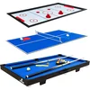 Image de Cougar 3-in-1 Multi Speeltafel Mini Zwart-Blauw   Pooltafel   Push Hockey   Tafeltennis - Inclusief alle accessoires