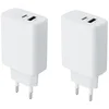 Image de 2 stuks OneOne 25W super snellader met 2 poorten. Witte oplader met USB C en USB A. PD en Quick Charge lader adapter past op Google Pixel 7, 7 Pro, 8, 8a, 8 Pro, 9, 9 Pro, 9 Pro XL, 9 Fold, 10, 10 Pro, 10 Pro XL, 10 Fold, C, XL