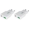 Image de 2 stuks OneOne 30W super snellader met 2 poorten. USB C en USB A. Platte GAN Quick Charge lader. PD PPS oplader adapter past op Google Pixel 7, 7 Pro, 8, 8a, 8 Pro, 9, 9 Pro, 9 Pro XL, 9 Fold, 10, 10 Pro, 10 Pro XL, 10 Fold, C, XL