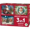 Image de Kerstpuzzel 3 x 1000 Stukjes - Mr. Broccoli 3 in 1 Puzzel Kerstmis - Kerstman en Kerstboom - Inclusief Poster - FSC® - 68 x 48 cm - Legpuzzel Kerst - Kerstpuzzels voor Volwassenen