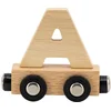 Image de Tryco Houten Naturel Lettertrein Letter A - Letterwagon voor Woorden en Naamtreinen - Stimuleert Creativiteit en Motoriek - Vanaf 3 Jaar