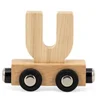 Image de Tryco Houten Naturel Lettertrein Letter U - Letterwagon voor Woorden en Naamtreinen - Stimuleert Creativiteit en Motoriek - Vanaf 3 Jaar