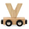 Image de Tryco Houten Naturel Lettertrein Letter V - Letterwagon voor Woorden en Naamtreinen - Stimuleert Creativiteit en Motoriek - Vanaf 3 Jaar