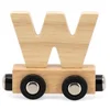 Image de Tryco Houten Naturel Lettertrein Letter W - Letterwagon voor Woorden en Naamtreinen - Stimuleert Creativiteit en Motoriek - Vanaf 3 Jaar