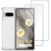 Image de Geschikt voor Google Pixel 7 Hoesje + 2x Screenprotector   Gehard Glas Cover + Shock Proof Case   Transparant