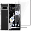 Image de Geschikt voor Google Pixel 7a Hoesje + 2x Screenprotector   Gehard Glas Cover + Shock Proof Case   Transparant