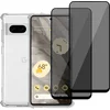 Image de Hoesje geschikt voor Google Pixel 7a + 2x Privacy Screenprotector   Gehard Glas Cover + Shock Proof Case - Transparant
