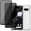 Image de Hoesje geschikt voor Google Pixel 7a + 2x Privé Screenprotector   Privacy Tempered Glass - Case Transparant
