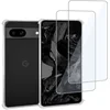 Image de Geschikt voor Google Pixel 8a - Hoesje + 2x Screenprotector   Gehard Glas Cover + Shock Proof Case   Transparant