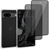 Image de Geschikt voor Google Pixel 8a - Hoesje + 2x Screenprotector   Gehard Glas Cover + Shock Proof Case - Transparant