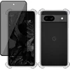 Image de Hoesje + Privé Screenprotector geschikt voor Google Pixel 8a   Privacy Tempered Glass - Case Transparant