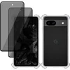 Image de Hoesje + 2x Privé Screenprotector geschikt voor Google Pixel 8a   Privacy Tempered Glass - Case Transparant