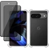 Image de Hoesje + 2x Privé Screenprotector geschikt voor Google Pixel 9 / 9 Pro   Privacy Tempered Glass - Case Transparant