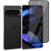 Image de Geschikt voor Google Pixel 9 Pro XL - Hoesje + Privacy Screenprotector   Privé - Gehard Glas Cover
