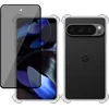 Image de Hoesje + Privé Screenprotector geschikt voor Google Pixel 9 Pro XL   Privacy Tempered Glass - Case Transparant