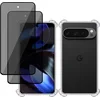 Image de Hoesje + 2x Privé Screenprotector geschikt voor Google Pixel 9 Pro XL   Privacy Tempered Glass - Case Transparant