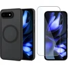 Image de Hoesje + Screenprotector geschikt voor Google Pixel 9a Hoesje - Shock Proof Case geschikt voor Magsafe - Magnetisch - Gehard Glas- Zwart