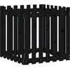Image de vidaXL - Plantenbak - met - hekontwerp - 70x70x70 - cm - massief - grenenhout - zwart