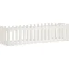 Image de vidaXL - Plantenbak - verhoogd - hekontwerp - 200x50x50 - cm - grenenhout - wit