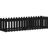 Image de vidaXL - Plantenbak - verhoogd - hekontwerp - 200x50x50 - cm - grenenhout - zwart