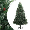Image de vidaXL - Kunstkerstboom - met - scharnieren - en - rode - bessen - 180 - cm