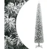 Image de vidaXL - Kunstkerstboom - smal - met - standaard - en - sneeuw - 270 - PVC