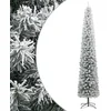 Image de vidaXL - Kunstkerstboom - smal - met - standaard - en - sneeuw - 300 - cm - PVC